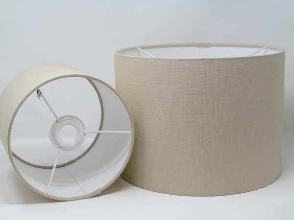 Handmade Linen Textured Fabric Drum Lampshade Lightshade Choice of Colours