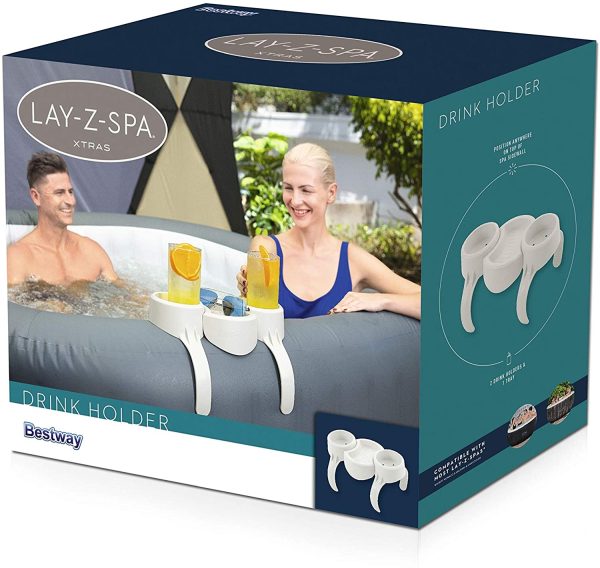 Lay-Z-Spa Hot Tub Floor Protector, 10 Piece Protective Pad Set for Spa and Pump (Fits All Models Except Maldives) & Hot Tub Drinks Holder and Snack Tray, Inflatable Spa Accessory - Image 2