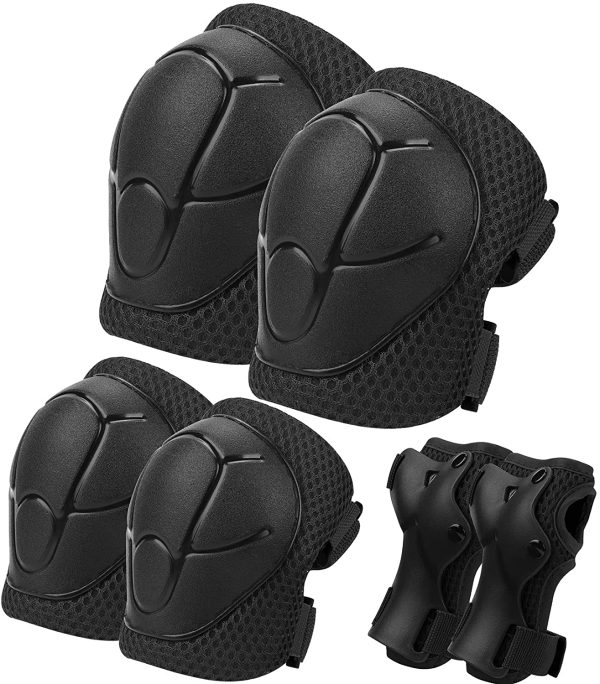 Kids Protective Gear, Knee Pads Elbow Pads Wrist Guards 3 in 1 Protective Gear Set for Skateboarding Inline Roller Skating Cycling BMX Bike Scooter Riding Sports - Image 5