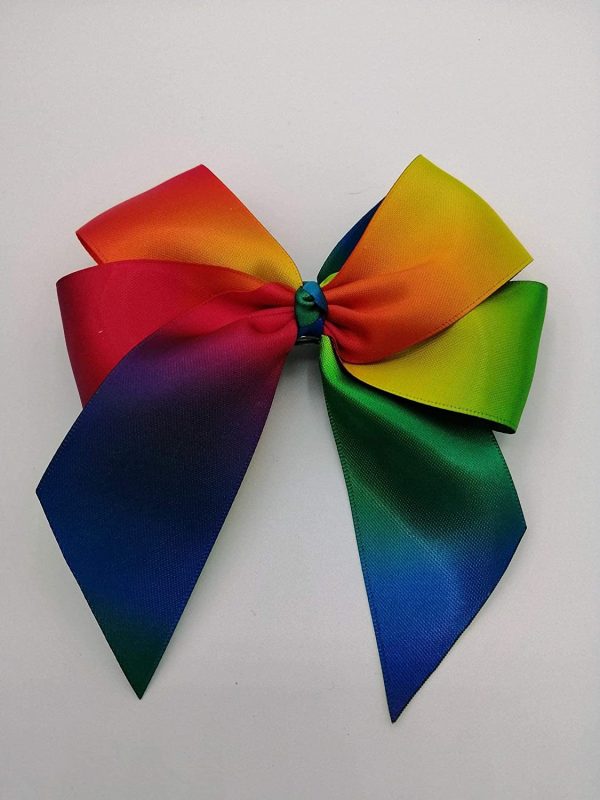 Rainbow Hair Bow Accessory- UK Handmade Colourful Satin Ribbon Bow- Perfect for Girls Birthday, LGBTQ Pride, Party - Image 6