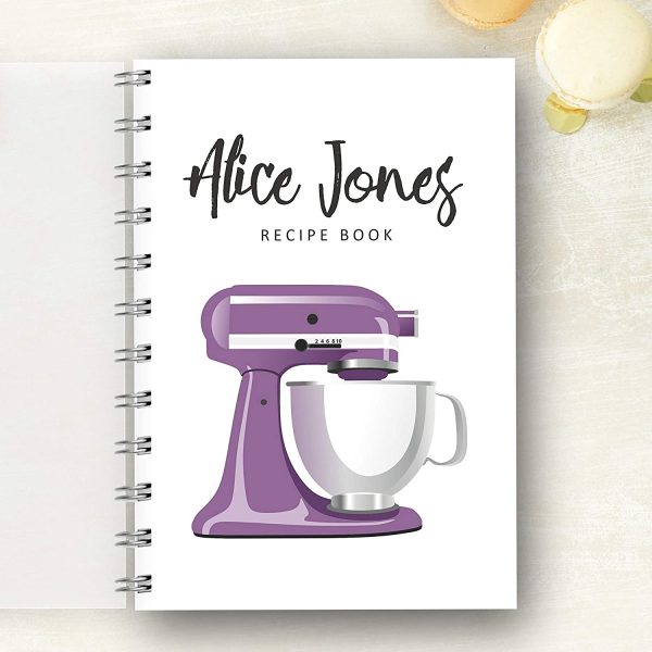 Personalised Recipe Notebook Retro Mixer, Recipe Log, Foodie Present, Recipe list, Choice of 2 Sizes, Gift - Image 4