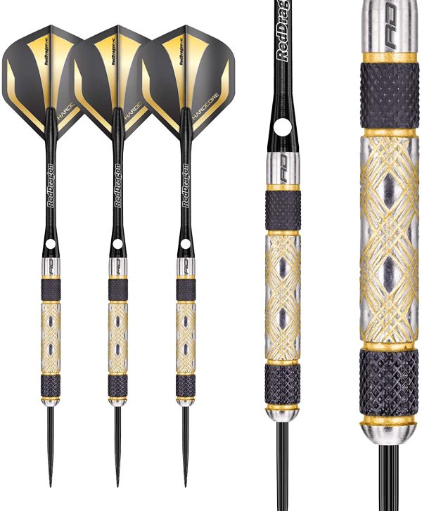 RED DRAGON Golden Eyes 22g, 24g, 26g, 28g, 30g or 32g Tungsten Darts Set with Flights and Stems - Image 3