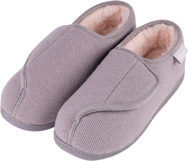 LongBay Women's Diabetic Wide Fit Memory Foam Slippers Comfy Cozy Arthritis Edema House Shoes - Image 5