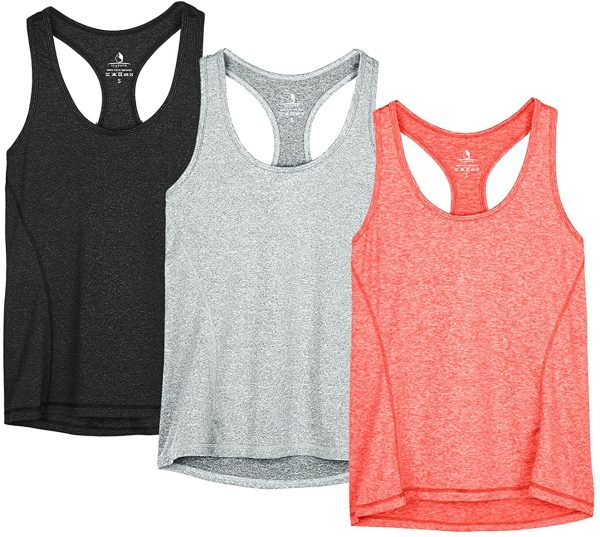 icyzone Workout Running Tank Top for Women - Racerback Yoga Tops Exercise Gym Shirts 3-Pack - Image 5