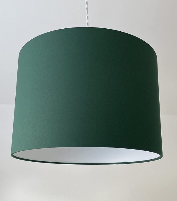 Dark Green Cotton Drum Lampshade - Image 7