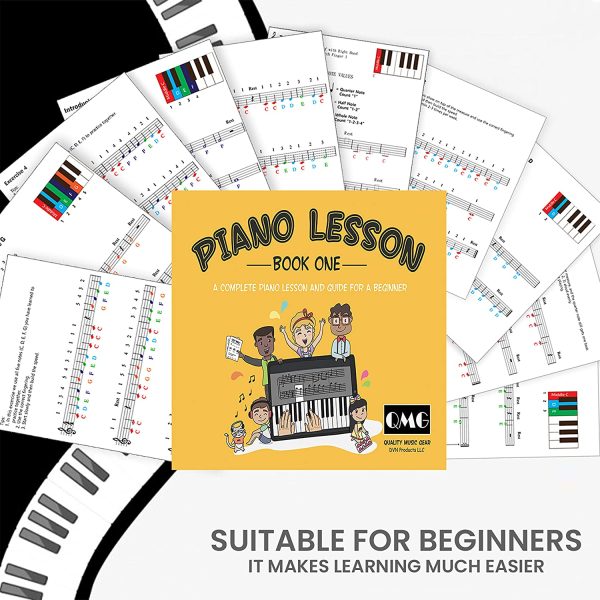 Color Piano and Keyboard Stickers and Complete Color Note Piano Lesson and Guide Book - Image 7