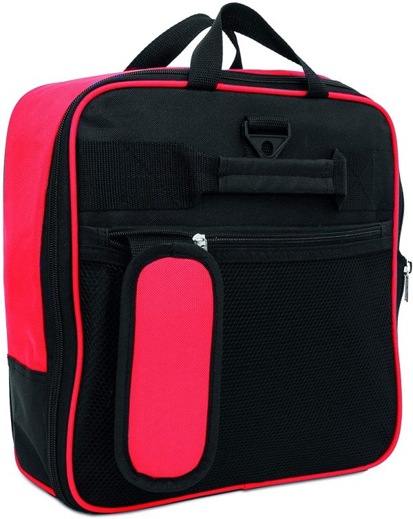 iN Travel Foldable Holdall Luggage Bag with Plastic Wheels. Use as a Lightweight Luggage Bag Suitcase or Backpack. Ideal for Travel, Sports kit & Equipment (Black/Red) - Image 4