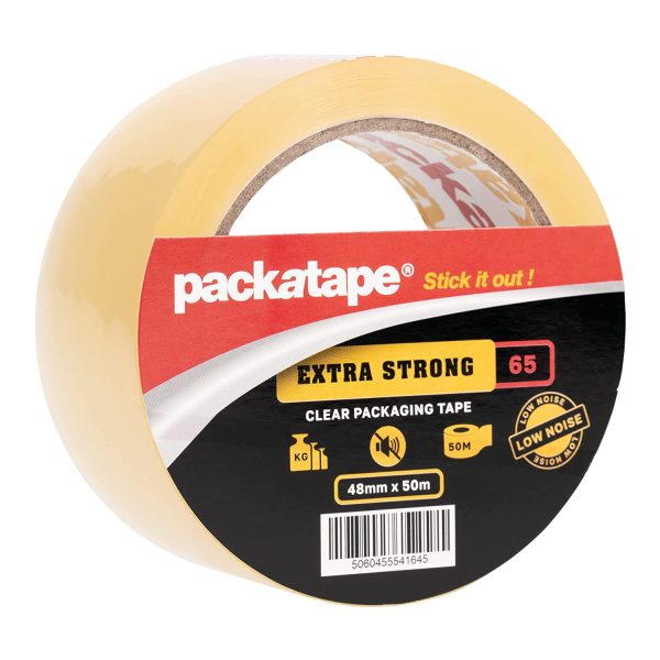 Packatape [Low Noise Tape] - [Extra Strong] Clear Packaging Tape 48mm x 50m Single Roll Ideal for Parcel, Packing, Packaging, Moving, Storage Cardboard Boxes - Image 3