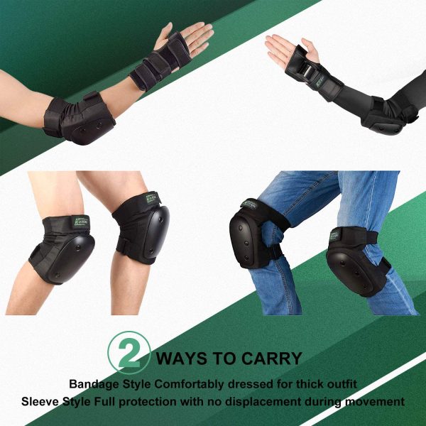 Everwell Protective Knee Pads Set, Gear Set with Knee Elbow Wrist Pads for Kid Children Teenager Adult for Rollerblading, Skating, Skateboard, Scooter etc - Image 7