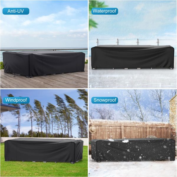 Garden Cube Furniture Covers Waterproof 600D Heavy Duty , Trunk Garden Table Cover 125x125x74cm Windproof, with Hidden Air Vent, Patio Outdoor Furniture Covers for Rattan Cube Furniture Set - Image 4