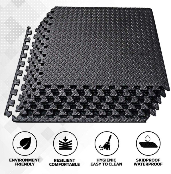 ComFy Mat Foam Exercise Mats, Gym Flooring Mat, Interlocking Puzzle EVA Floor Tiles, Non slip Rubber Cushion For Home Workout, Yoga matting, Bonus Adhesives,24"X24"(60cmX60cm) - Image 6