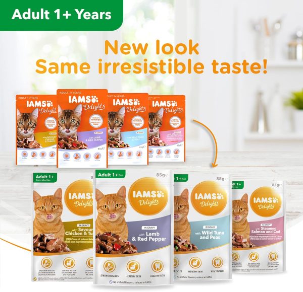 IAMS Delights Wet Food for Kittens 1-12 Months with Chicken in Gravy, 12 x 85 g & Delights Wet Food Land and Sea Collection with Meat and Fish in Gravy, 12 x 85g - Image 4