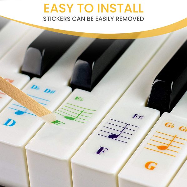 Color Piano and Keyboard Stickers and Complete Color Note Piano Lesson and Guide Book - Image 4