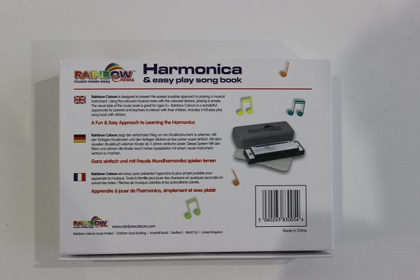 Beginners 4 hole Harmonica by Rainbow Colours - Designed for Kids and Beginners, by professionals, comes with instruction book! - Image 3