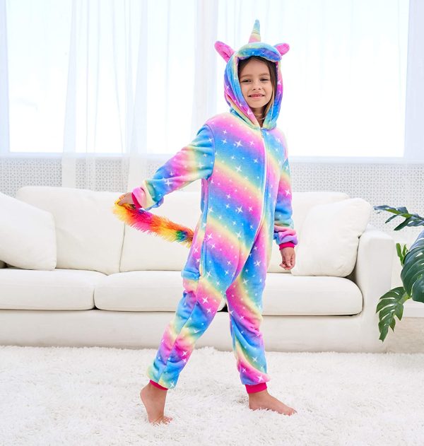 Girls Soft Unicorn Onesie Pyjamas Unicorn Sleepsuit for Kids - Image 5