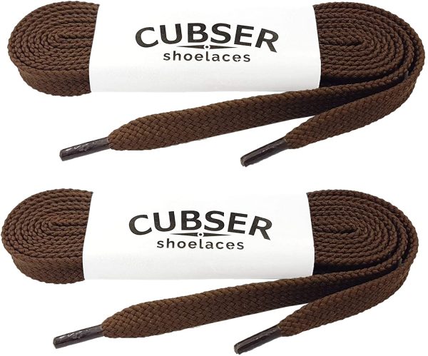 Flat Shoelaces (2 Pairs) Quality Durable Wide(9mm) Shoe Laces for Sneakers and Trainers Shoes - Image 2