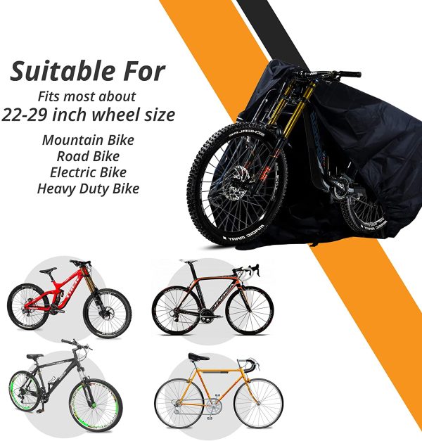 Rockoo | Bike Cover for Outdoor Storage | Heavy Duty 190T Nylon Rain UV Protection Dustproof with Lock Holes and Storage Bag | Perfect for Mountain, Road Bikes/Bicycle ?C - Image 7