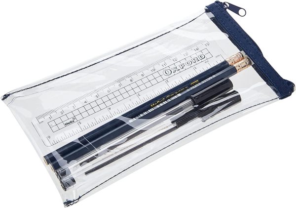 Blazer Buddy Stationery Set with Compact Clear Pencil Case (Designed to fit School Blazer Pocket) Oxford Blue - Image 2