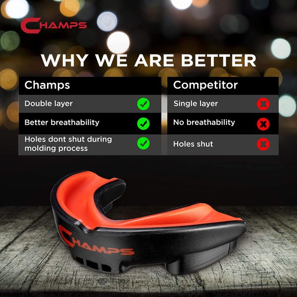 Champs MMA Breathable Gumshield for Boxing, Jiu Jitsu, Muay Thai, Wrestling and Combat Sports. Easy Fit MMA Gum Shield Super Tough Boxing Mouth Guard - Image 8