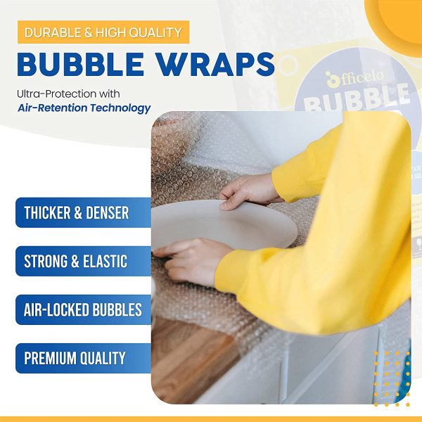 Bubble Wrap Rolls, 300mm x 22m Bubble Wrap Total, Perforated Every 300mm - Roll of Bubble Wrap for Moving House Essentials, Shipping Supplies - 20 Fragile Stickers, 1?? Packing Tape - Image 3