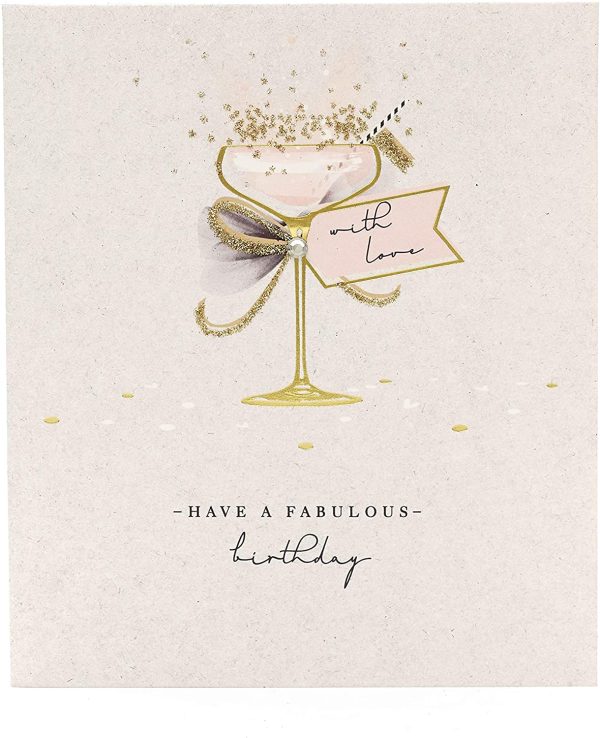 Birthday Card for Her - Friend Birthday Card - Elegant Cocktail Design, 386980-0-1