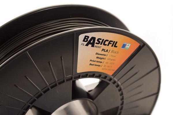 BASICFIL PLA 1.75mm, 500 gr, 3D printing filament , Black