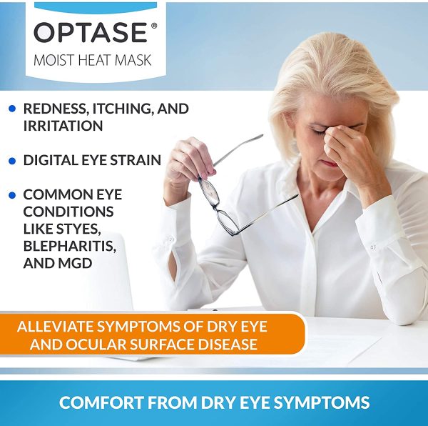 Optase Moist Heat Eye Mask - Washable and Reusable Heated Gel Eye Mask - HydroBead Technology for Dry Eye Relief