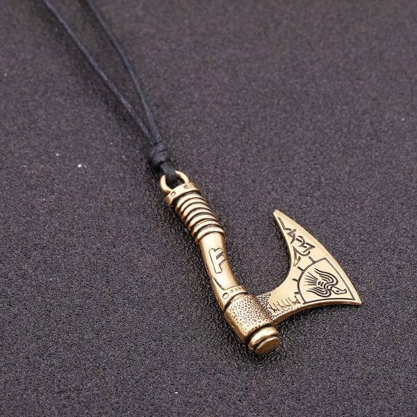 EUEAVAN Viking Raven Amulet Runes Axe Celtic Knot Talisman Pendant Necklace - Image 5