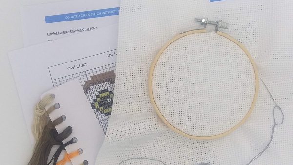 Owl Cross Stitch Kit With Hoop - Beginners Counted Cross Stitch - Needlework Kit - Image 3