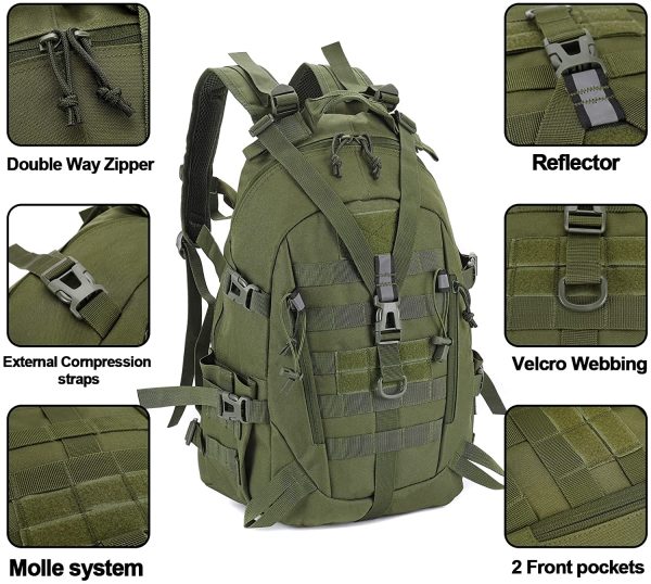 LHI Military Backpack Laptop backpack Army Heavy Duty Molle Tactical Backpack for Hiking, Cycling, Camping, Fishi,hunting,school?? - Image 3