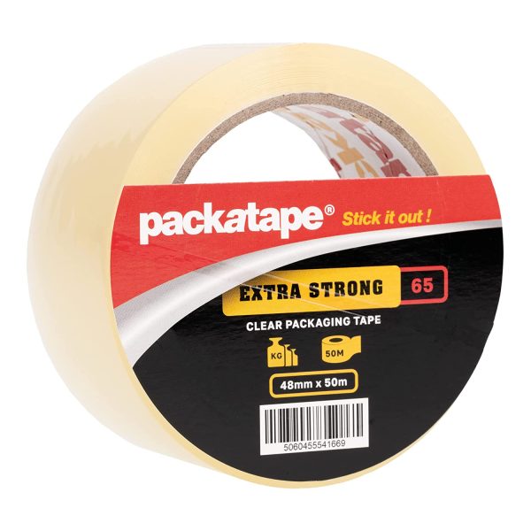 Packatape [Extra Strong] Clear Packaging Tape 48mm x 50m Single Roll Ideal for Parcel, Packing, Packaging, Moving, Storage Cardboard Boxes - Image 5