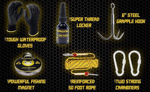 Magnet Fishing Kit | Fishing Magnet Complete Fishing Magnets Set with 330LBS Magnet, Thicker Rope and Large Grappling Hook - Image 2