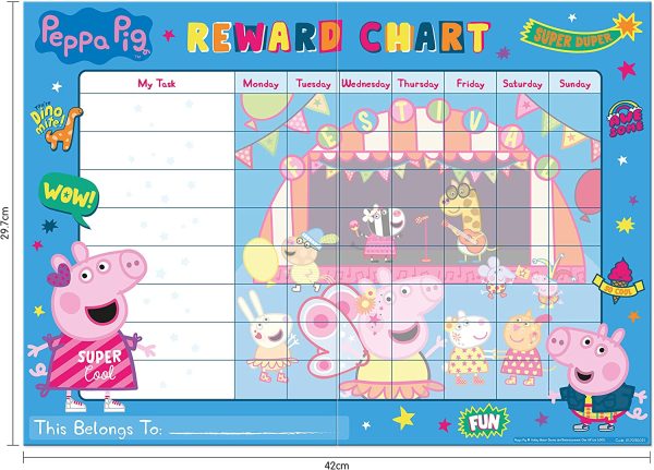 Paper Projects 01.70.30.021 Peppa Pig Everyday Reward Chart and 56 Sparkly Stickers - Image 2