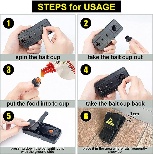 HOMEREVEL- Reusable Mouse Trap, 6 Pack Mouse Traps for Indoors and Outdoors That Kill Instantly, Quick, Effective and Highly Sensitive Rodent Catcher - Image 3