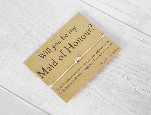 Maid of Honour Wish Bracelet, Will You Be My Maid of Honour, Bridesmaid Proposal, Wish Bracelet and Gift Card. - Image 2