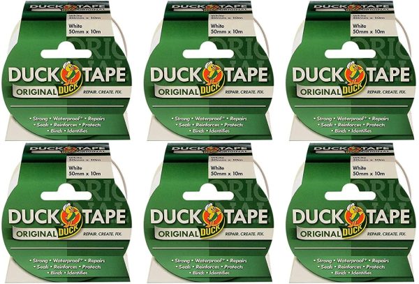 Duck Tape Original White, 50mm x 10m, Pack of 6 - Image 2