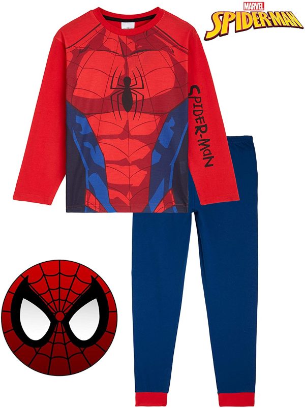 MARVEL Spiderman Boys Pyjamas, Fun Clothes for Kids, 2 Piece Long Cotton PJs, Superhero Dress Up Costume, Official Merchandise, Gifts Idea Children and Teens - Image 2