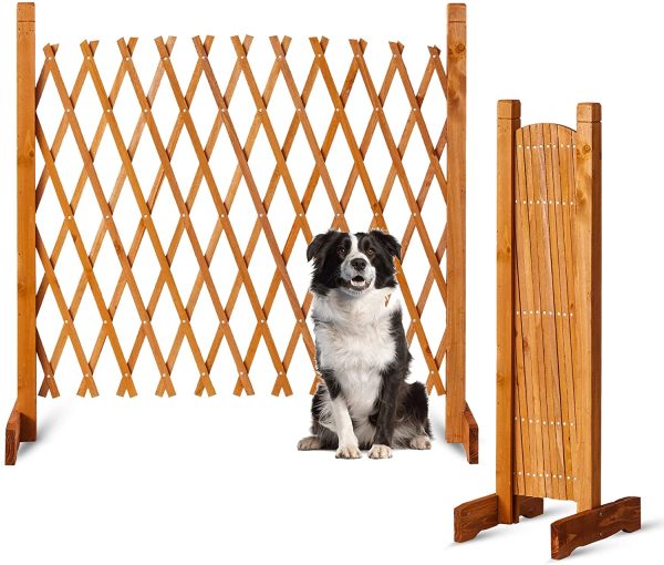 easylife lifestyle solutions Solid Wood Expanding Fence | Mobile and Movable Fence | Gardeners & Pet Owners | Fold-able Design and Lightweight | H:90cm x W:30-190 cm | From Natural Wood - Image 7