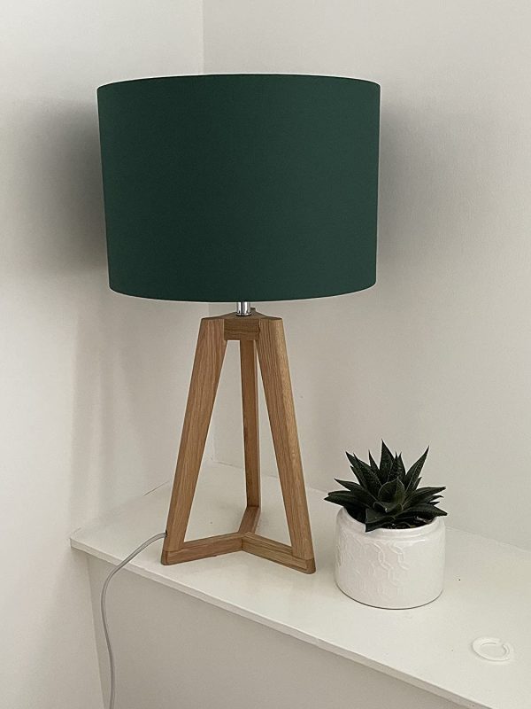 Dark Green Cotton Drum Lampshade - Image 4