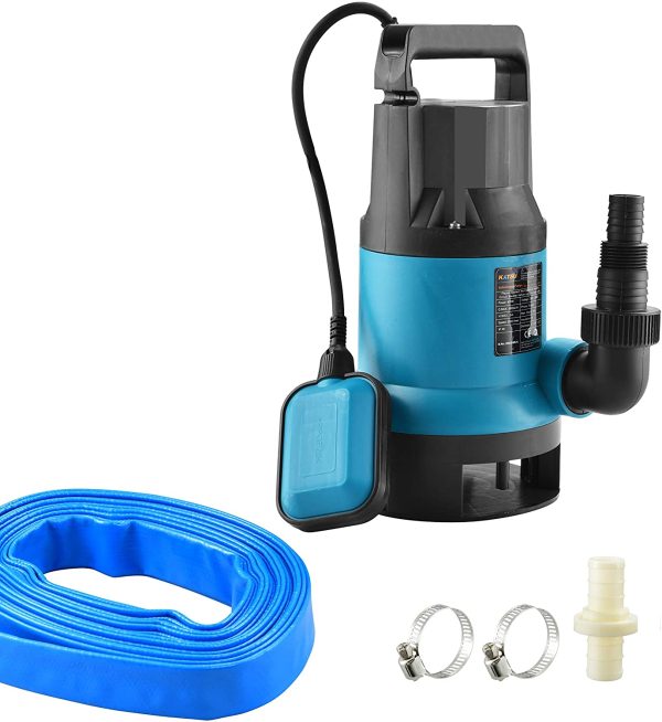 KATSU 400W Portable Submersible Pump for Clean and Dirty Water 8000L/h for Garden Pond, Pools, Ditches + 10m 1" PVC Hose + Quick Coupler Connector + Float Switch - Image 3