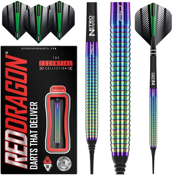 RED DRAGON Razor Edge Spectron 20g, 22g, 24g or 26g Steeltip or 18g Softip Tungsten Darts Set with Flights and Shafts (Stems) - Image 2