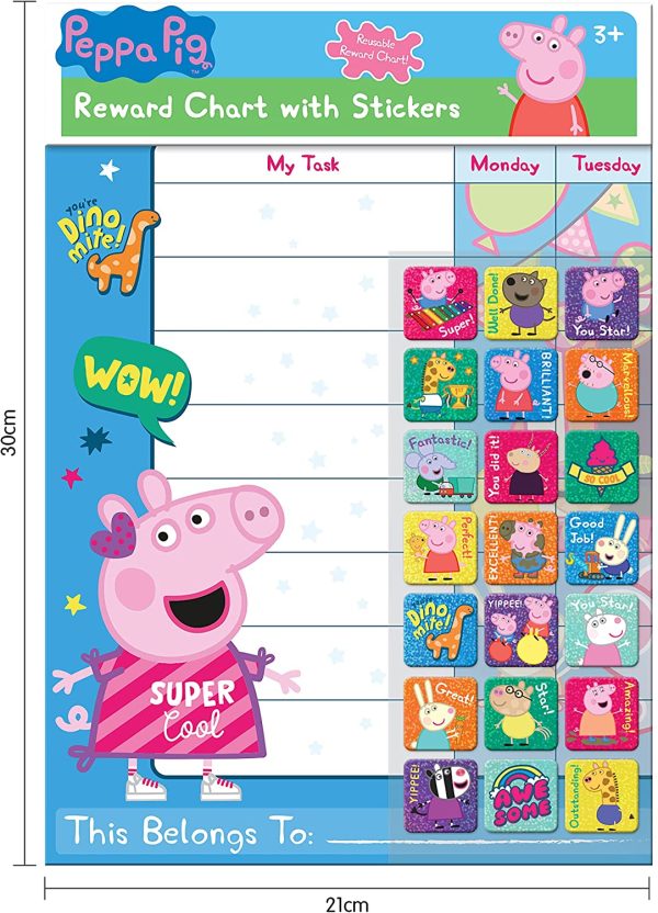 Paper Projects 01.70.30.021 Peppa Pig Everyday Reward Chart and 56 Sparkly Stickers - Image 3