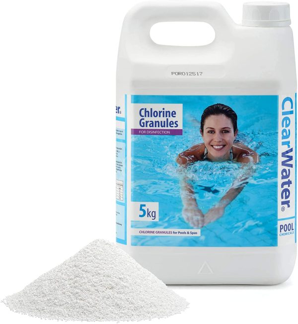 Clearwater CH0004 Chlorine Granules for Hot Tub Spa and Swimming Pool Water Treatment for Rapid Disinfecting and Cleaning, Jerry Can, 5 kg - Image 2