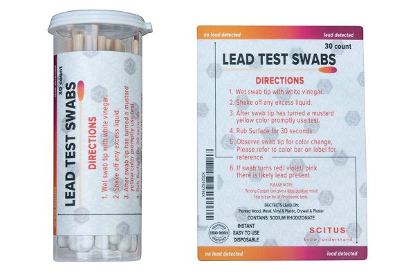 SCITUS know, understand Lead Test Kit with 30 Testing Swabs Rapid Test Results in 30 Seconds Just Dip in White Vinegar to Use Lead Testing Kits for Home Use, Suitable for All Painted Surfaces - Image 2