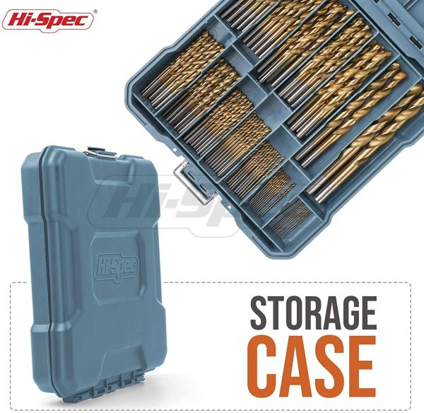 Hi-Spec 99 Piece Multi Drill Bit Set. 14 Sizes from 1mm to 10mm. HSS Titanium Steel Bits for Metal, Woods & Plastics. Complete in a Storage Case - Image 6