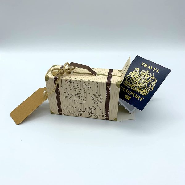 DIY Surprise Mini Suitcase & Mini GOLD effect Passport Reveal Gift bundle (DIY). Perfect for Valentine, birthday, family trips away! - Image 2