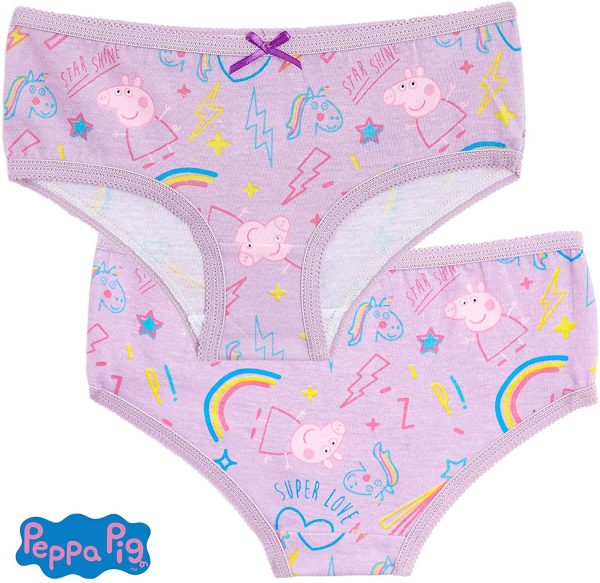 Peppa Pig Girls Knickers with Magical Unicorn Design, Pack of 5 100% Soft Cotton Pants, Children Underwear, Unicorn Gifts for Girls Toddlers Age 18 Months - 6 Years - Image 4