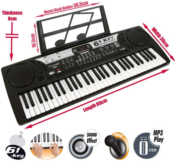 Electronic Keyboard  Keys MP3 Musical Instrument Digital Piano + Mic + UK Plug - Image 2