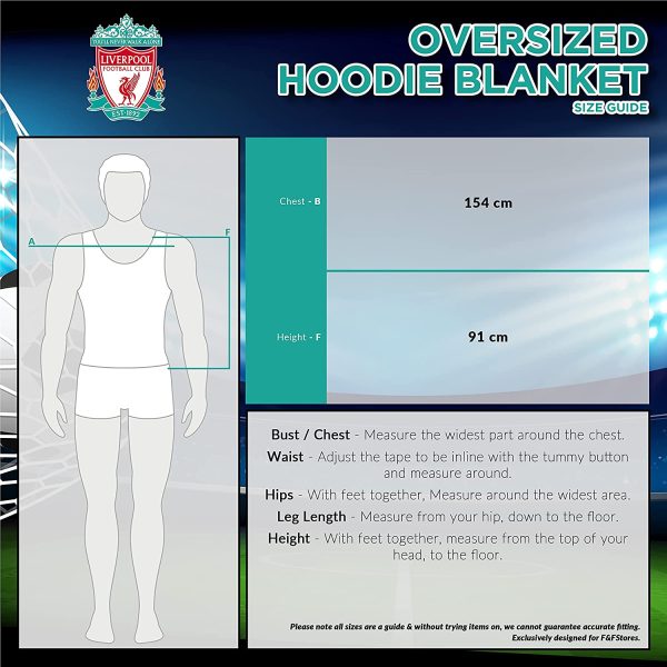 Liverpool F.C. Oversized Hoodie Blanket For Men, Official Football Gifts - Image 5