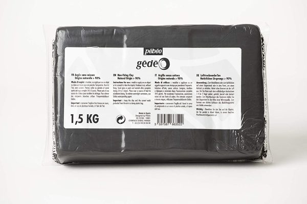 G??D??O NON-FIRING MODELLING CLAY 1,5KG LOAF BLACK, 1,5 KG - Image 5